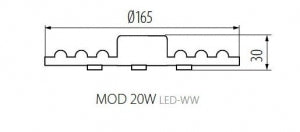 LED Module Inbouw Magnetisch Rond - 220V 19W 3000K - Kanlux MOD