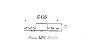 LED Module 125mm Inbouw Magnetisch Rond - 220V 12W 3000K - Kanlux MOD