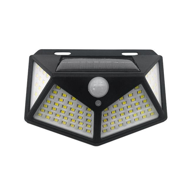 Solar LED buitenlamp - 5W - 100 LEDs - Bewegings + schemersensor - Koud wit