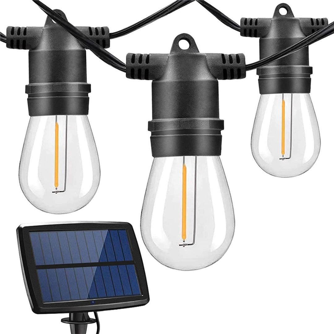 LED solar prikkabel - 10 lampen - 10 meter - Zonnepaneel