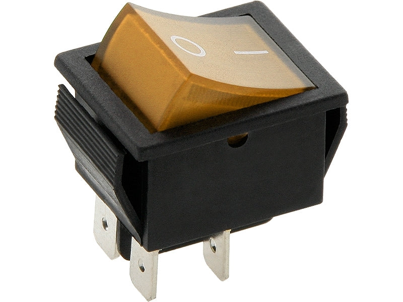 Schakelaar - oranje - 12 volt - 20A - verlicht - vierkant