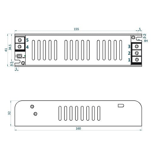 Inbouw driver 24V, 2.5A - 60 Watt - Adler