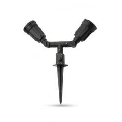 Grondspot - 2x E27 LED - IP44 Zwart