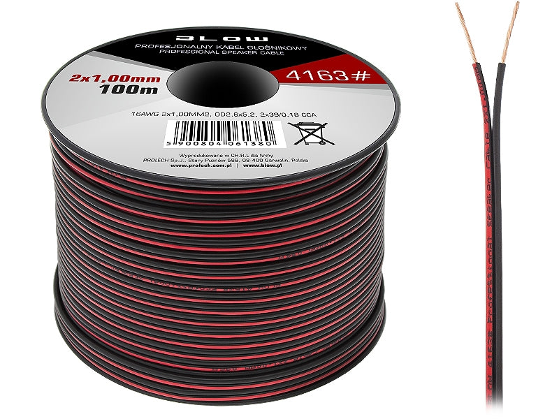 kabel 2 x 1.00 mm2 rol van 100 meter