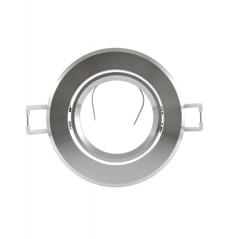 Inbouw spot GU10 - aluminium - rond armatuur - mat - zilver/zilver 85mm
