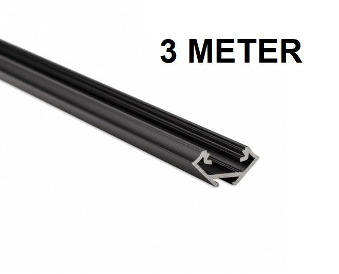 LED Profiel 3 meter - 23mm HOEK DESIGN C - ZWART