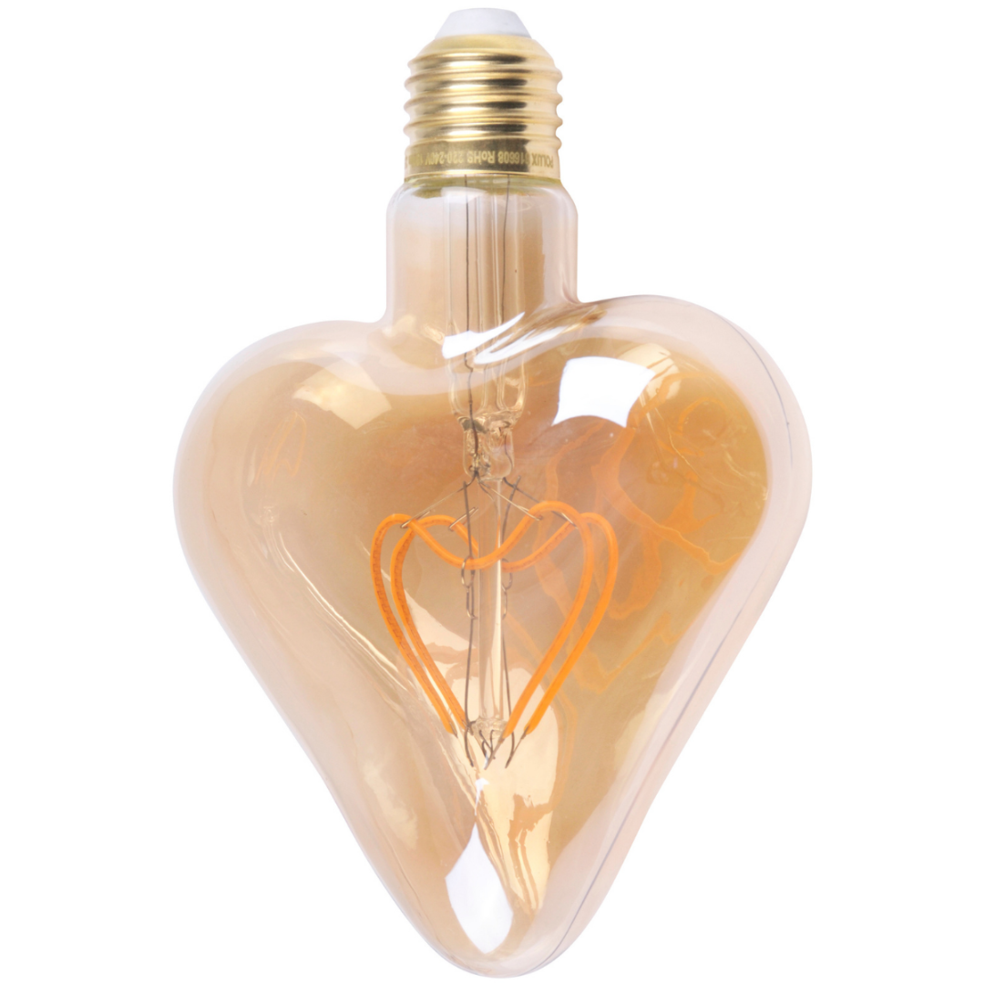 Retro Filament LED lamp - E27 - 2,3 Watt - 170 lumen - Warm wit - Amber Heart