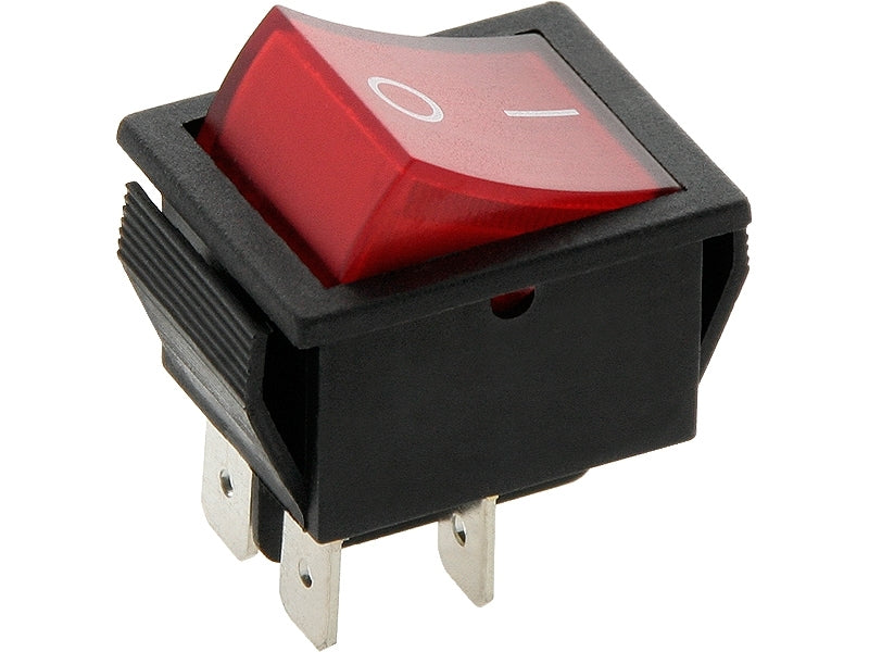 Schakelaar - rood - 12 volt - 20A - verlicht - vierkant