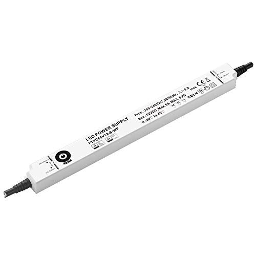 LED waterproof voeding - 12V - 5A - IP67 - Ultradun