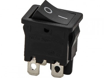 SCHAKELAAR - â€˜on/offâ€™ - 250V 6A - ZWART - 4 polig
