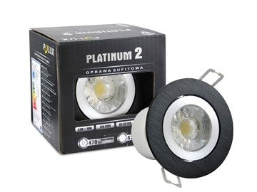 LED spot - compleet armatuur - aluminium rond - zwart/zilver - koud wit