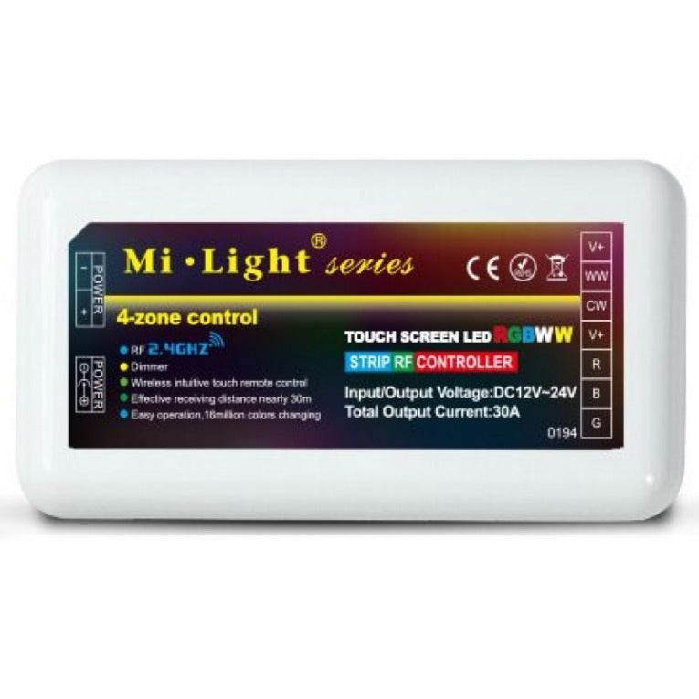 Slimme ontvanger voor ledstrip - 4 groepen - KLEUR + DUAL WHITE FUT039