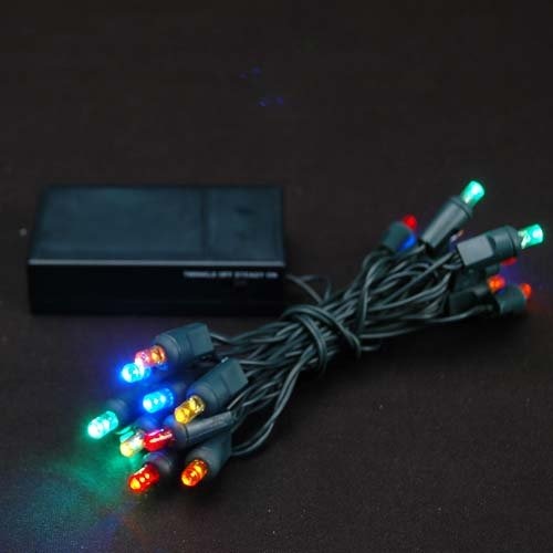 Kerstverlichting op batterij - 1.5 meter - 10 LEDs - rgb