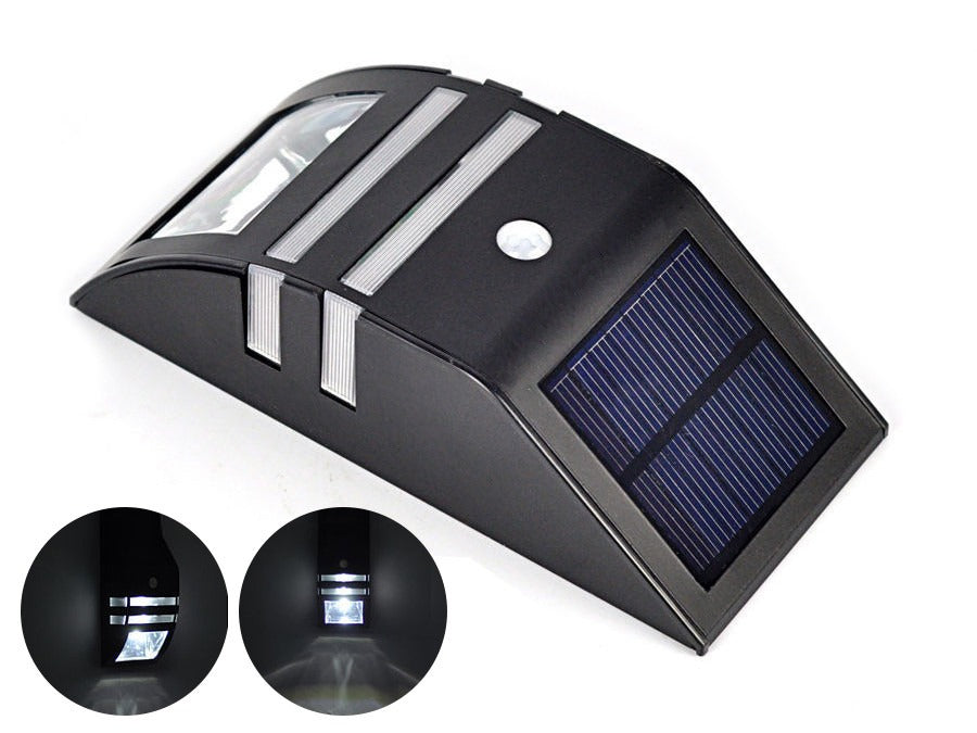 Solar LED Buitenlamp - Koud wit - 50 Lumen - Schemer + bewegingssensor - Zwart