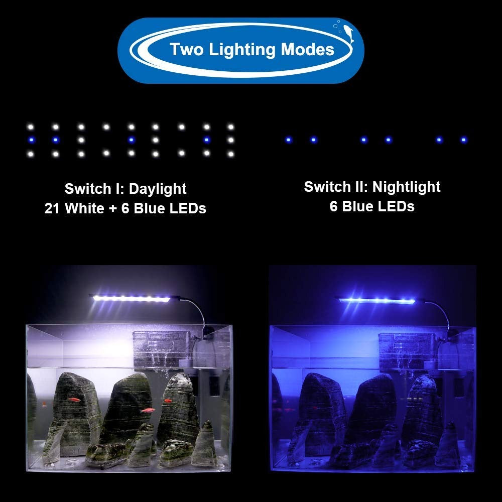 Aquarium LED lamp wit / blauw 48 LEDs