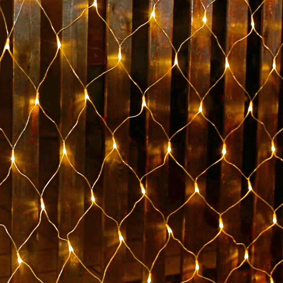 LED lichtnet kerst - 2 x 1,5 meter - Warm wit - 160 leds