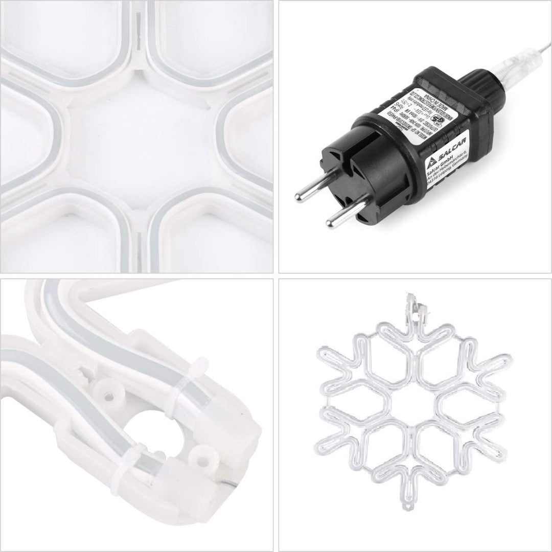 LED Sneeuwvlok kerst - 40cm - Warm wit