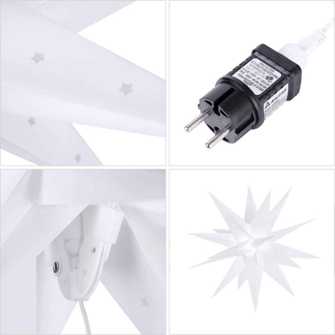 LED kerstster 3D - warm wit - 60cm
