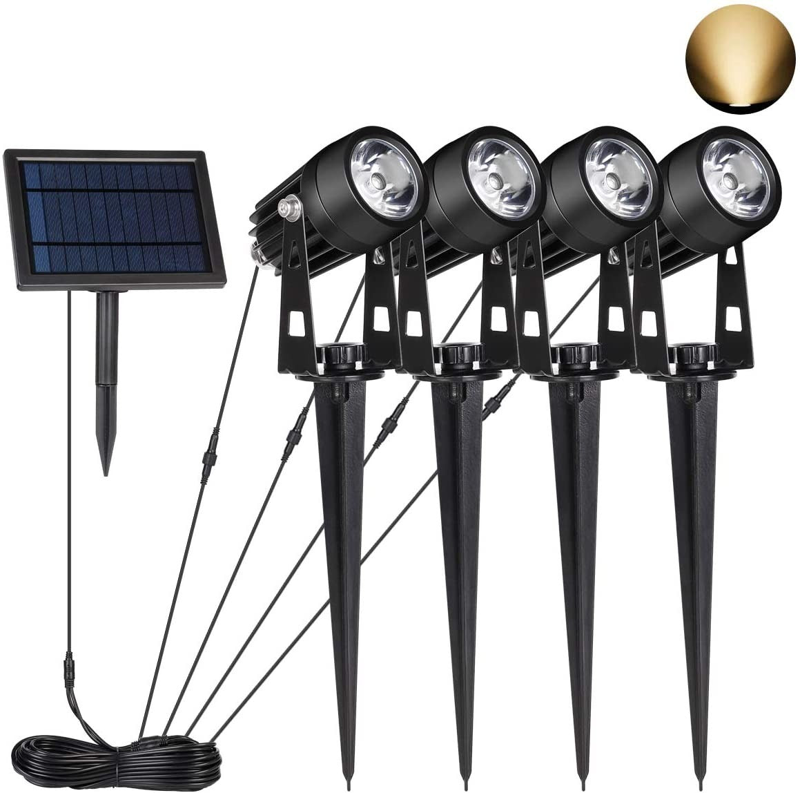 LED Solar tuinspots  - complete set 4 stuks