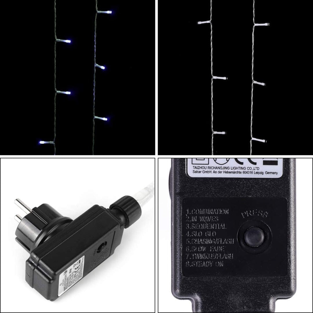 Led gordijn kerst - 5 meter - Koud wit - 200 leds