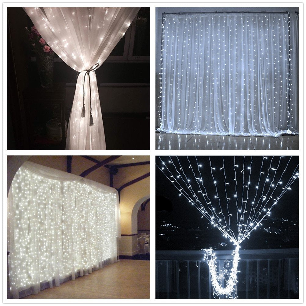 Led gordijn kerst - 3 x 3 meter - koud wit - 300 leds