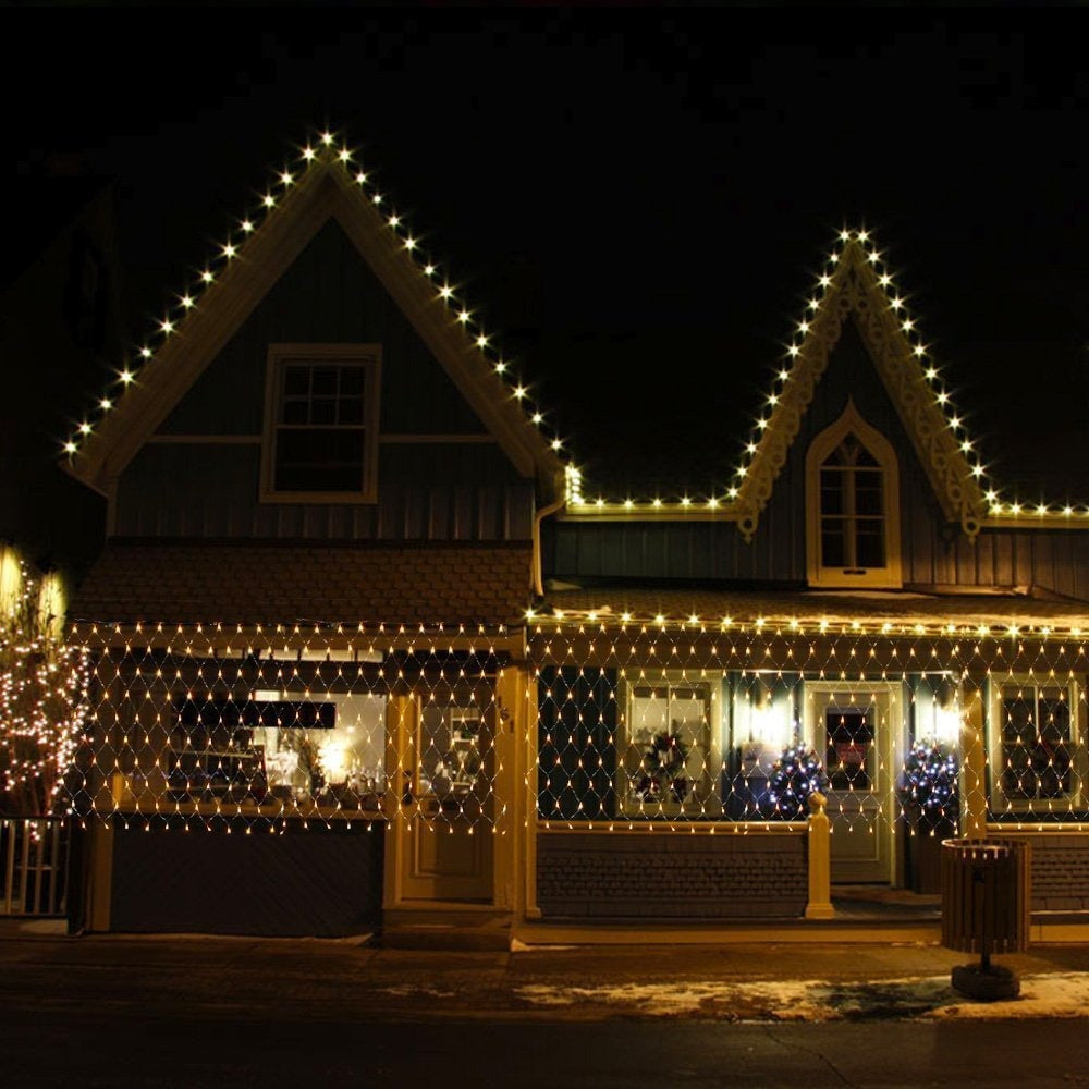 LED lichtnet kerst - 3 x 2 meter - warm wit - 204 leds