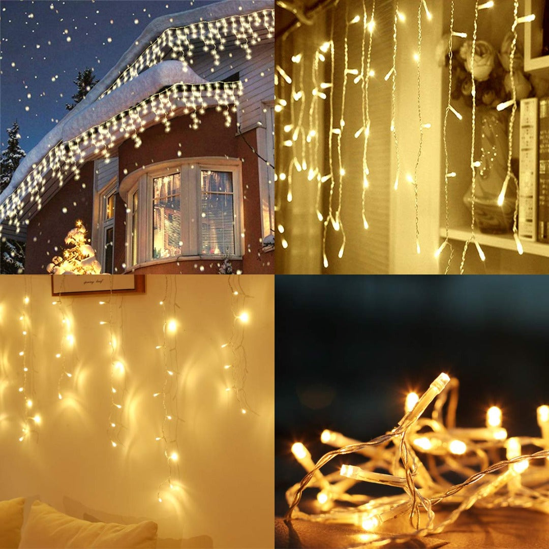 Led gordijn kerst - 5 meter - warm wit - 200 leds