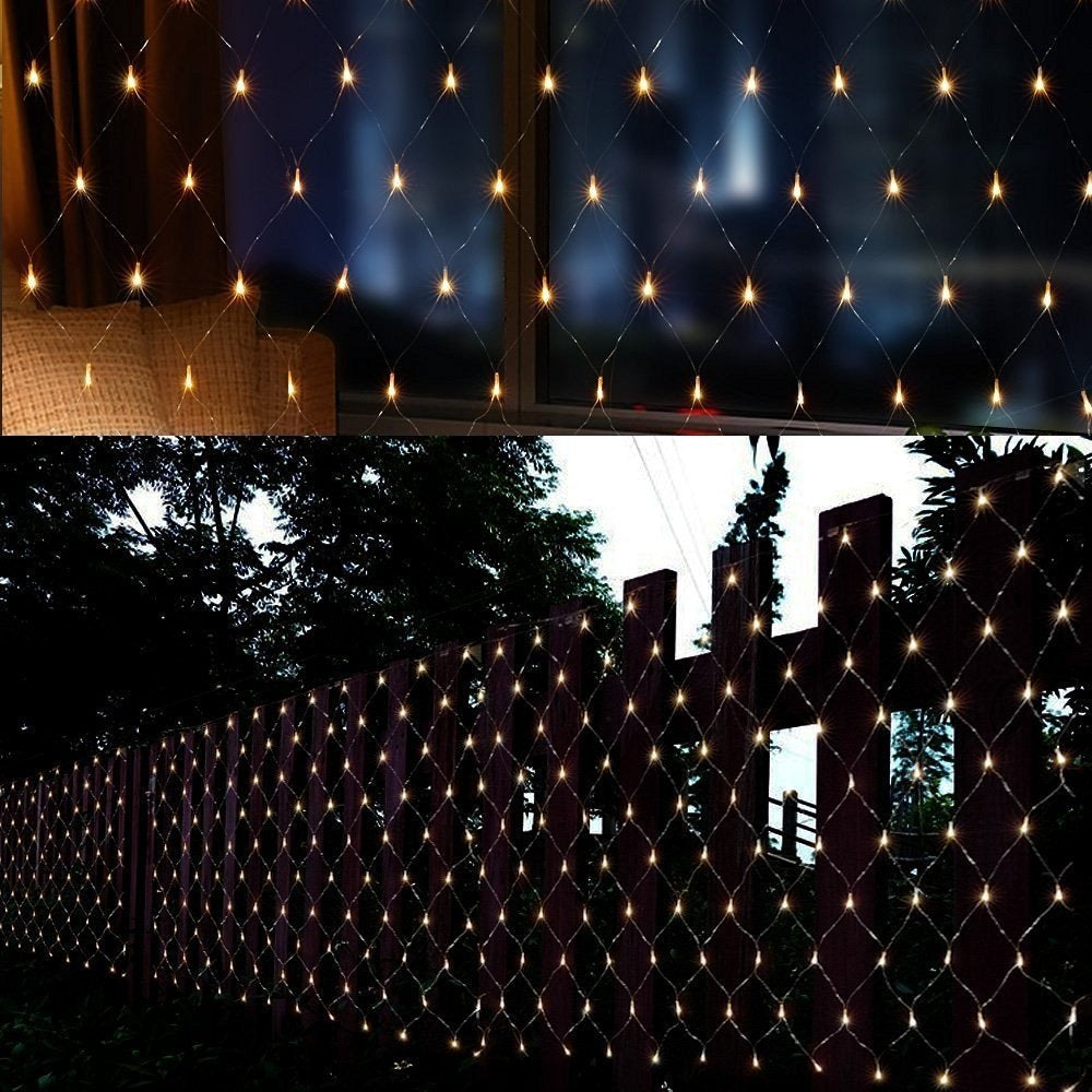 LED lichtnet kerst - 2 x 1,5 meter - Warm wit - 160 leds