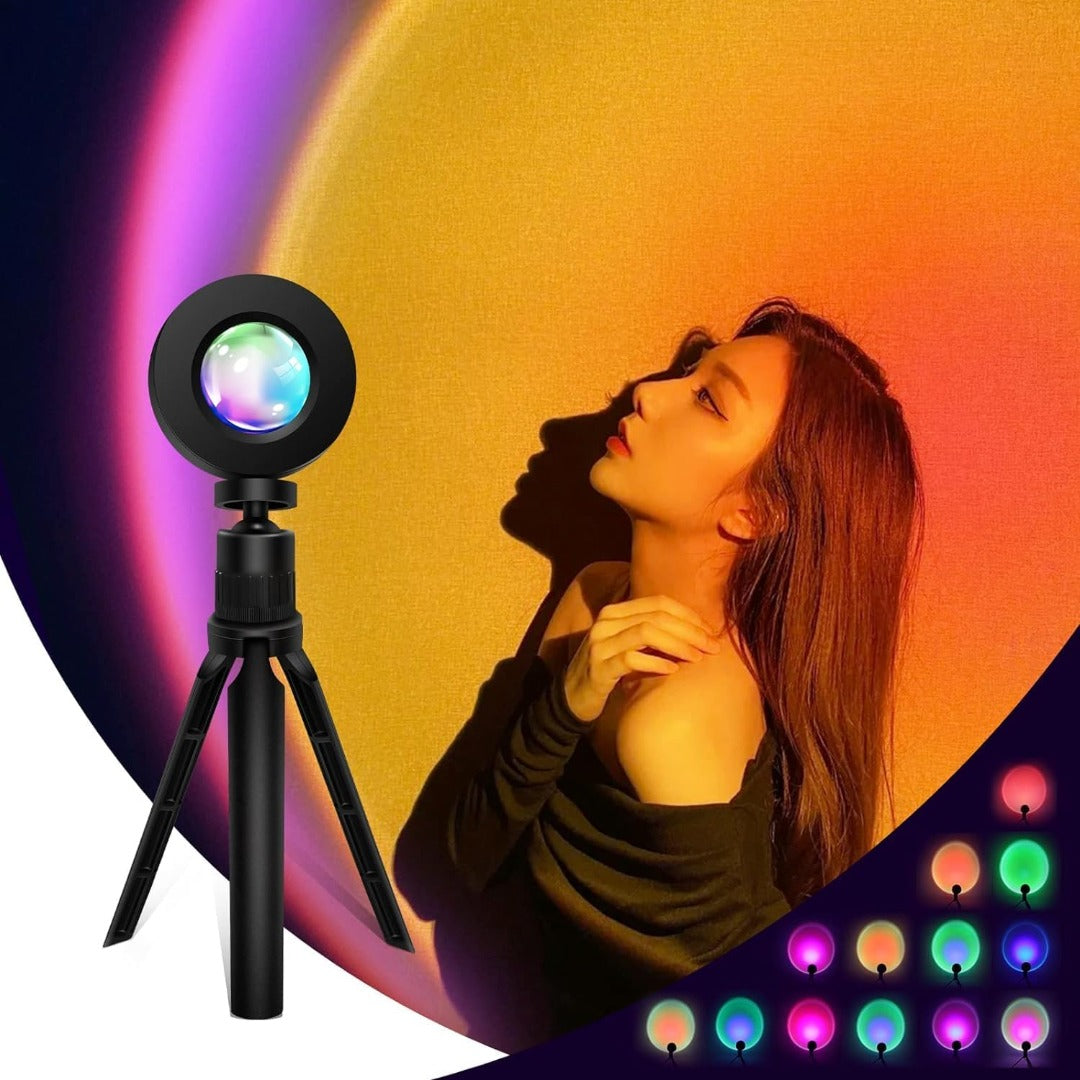 Sunset LED projector USB lamp - tripod en remote