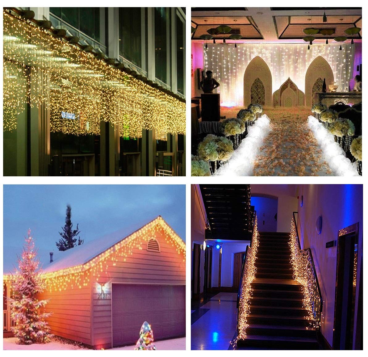 Led gordijn kerst - 5 meter - warm wit - 200 leds