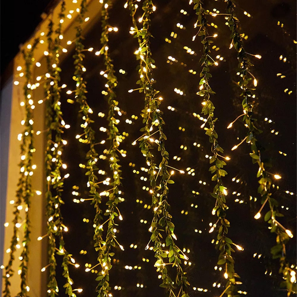 Kerst LED gordijn - Ultra dun - 3 x 3 meter - Warm wit - USB - Met controller