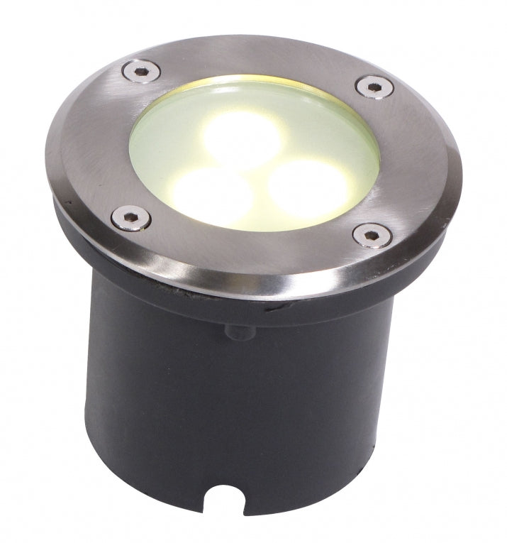 LED grondspot - 3W 12 Volt - WARM WIT - RVS Rond 82mm - Pad en Oprit Verlichting