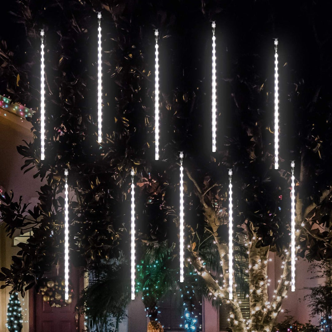 LED Meteoriet regenlichten kerst - 360 LED ijspegels,10 spiralen - 50 cm tubes IP65
