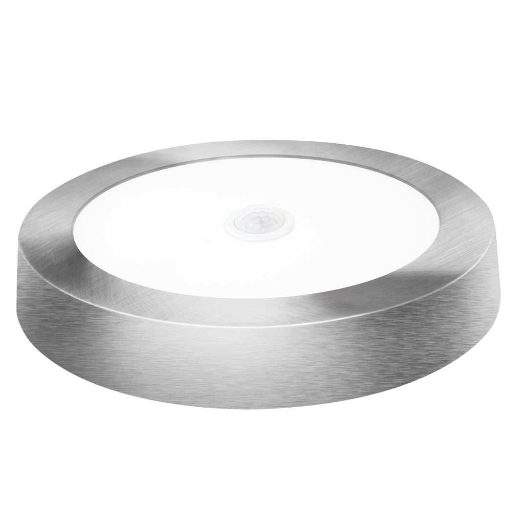 LED plafondlamp - beweging sensor - rond - Neutraal wit - zilver - 18W
