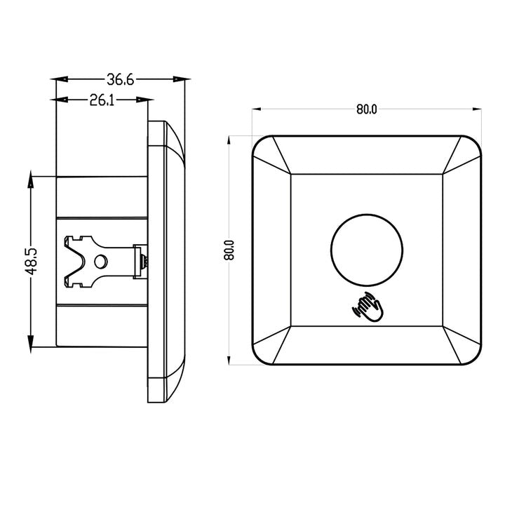 Contactloze schakelaar - 1200W - Korte afstand - Wit