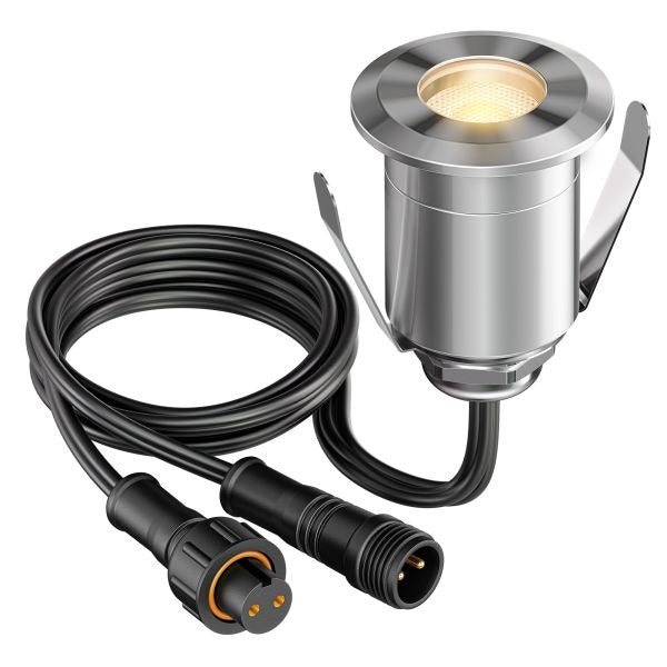 LED inbouw terrasverlichting – 32mm – 0.8 Watt – 2900K – RVS