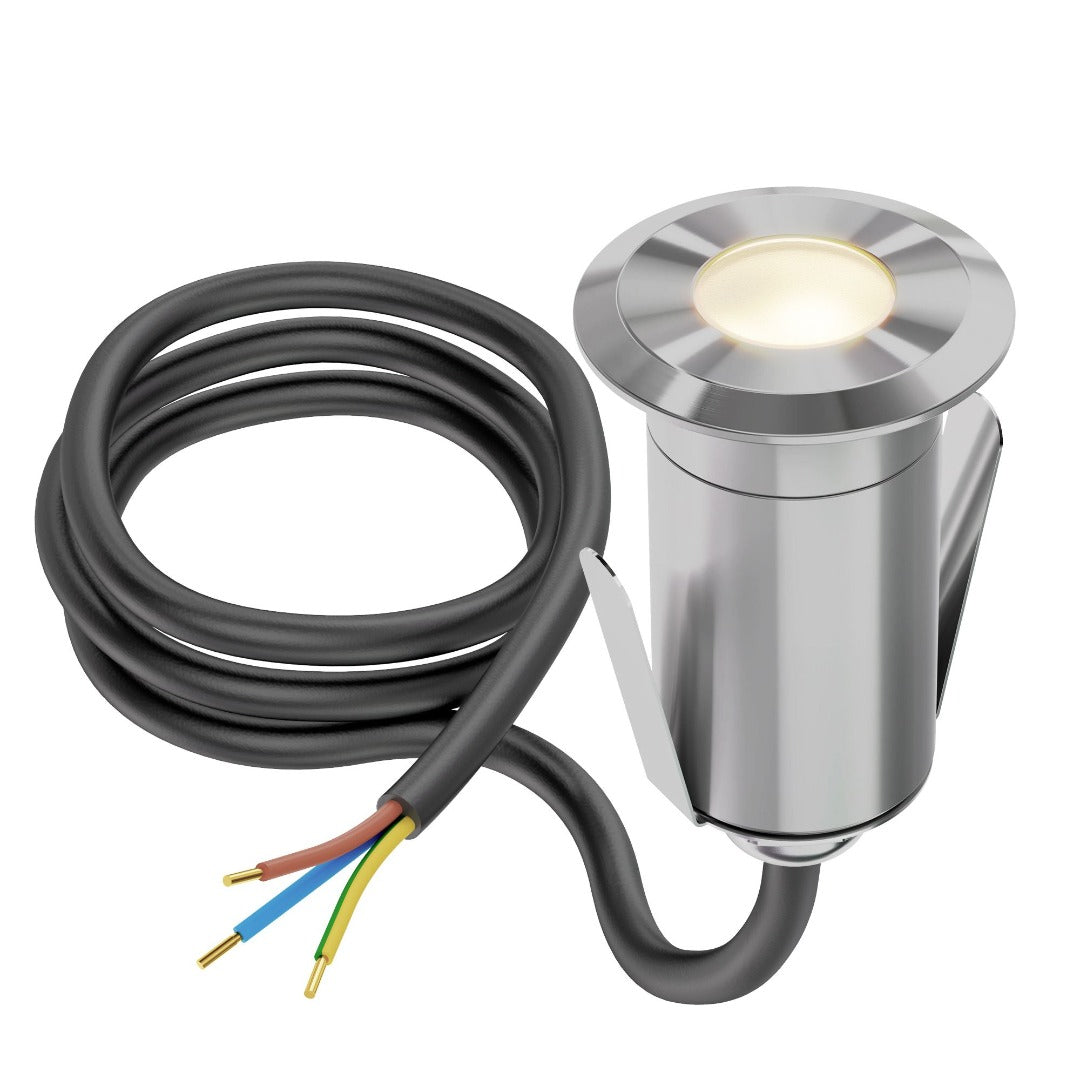 LED inbouw terrasverlichting - 35mm - 0.6 Watt - 2800K - RVS