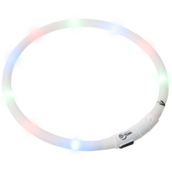 LED EASYDOG halsband - Wit / RGB - inkortbaar 20 tot 70 CM - oplaadbaar