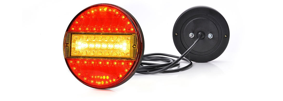 LED Achterlichtcombinatie - rond 13cm / 2,5cm - ECE markering - rem & Richtingaanwijzer