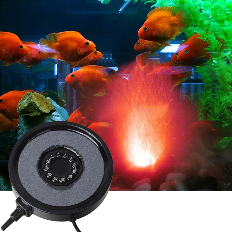 Aquarium Luchtsteen 12 gekleurde LEDs - Zwart
