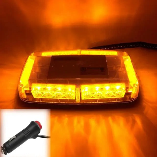 Dak zwaailamp / lichtbalk - ORANJE - 24 LED - 12 / 24V - 28cm