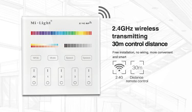 4-Zone RGB+CCT Smart Panel Remote Controller - B4 Mi-light 2.0