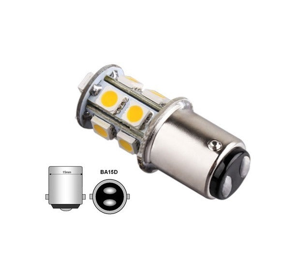 DC Marine LED - BA15D - 13 SMD - Warm wit - 12 en 24 Volt