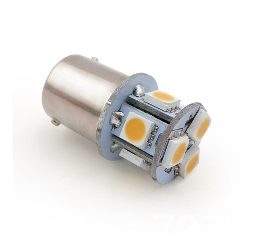 BA15S LED - 8 SMD - Warm wit - 12V - LED lamp