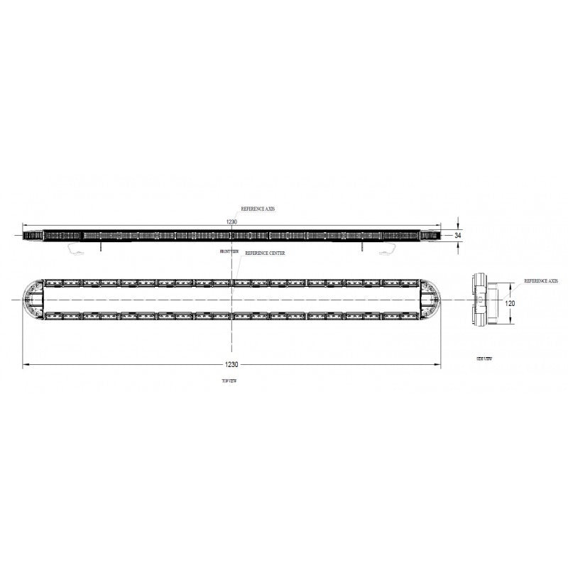 LED zwaaibalk - 120cm - ECE R65 R10 + controller - Amber
