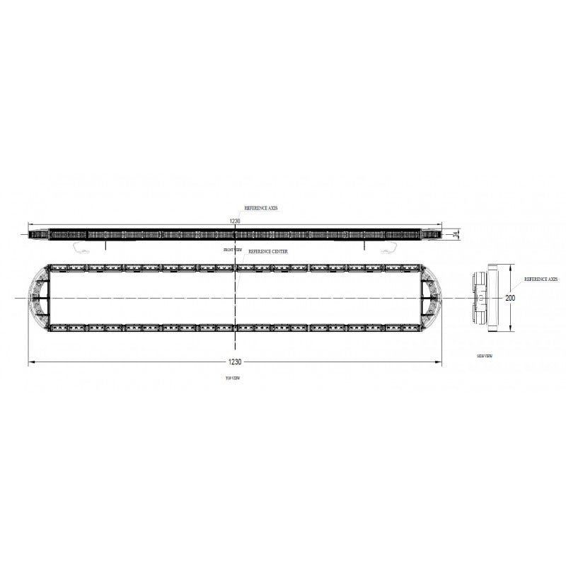 LED zwaaibalk - 123 x 20cm - R65 R10 + controller - Amber