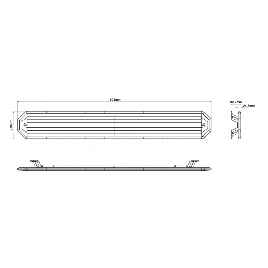 LED zwaaibalk - 153cm - ECE R65 R10 - Amber - Inclusief controller