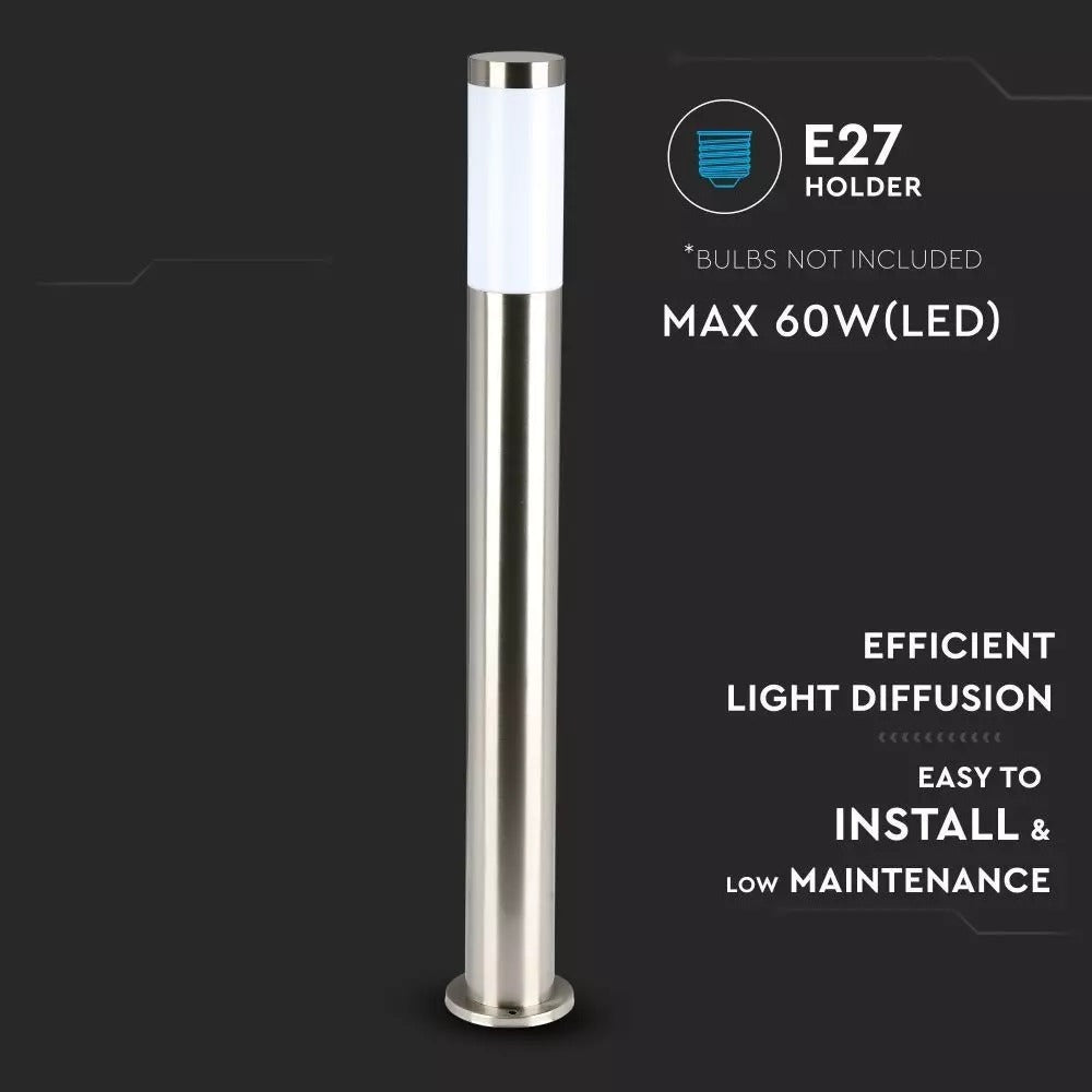 LED buitenlamp - 80cm - RVS pilaar - BOLLARD E27