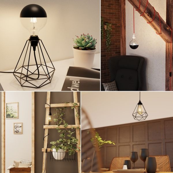 E27 hanglamp - 3 meter - Met schakelaar - Touw