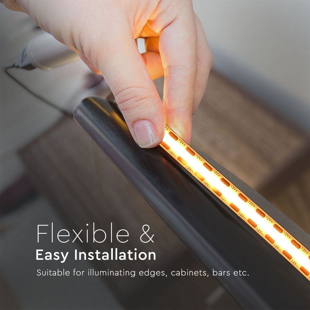 5 meter warm wit led strip - 280 leds - 24 Volt - 50 watt - COB